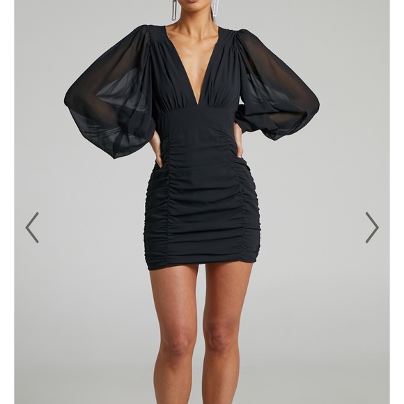 Brand New silky black bodycon dress - Picture 1 of 8